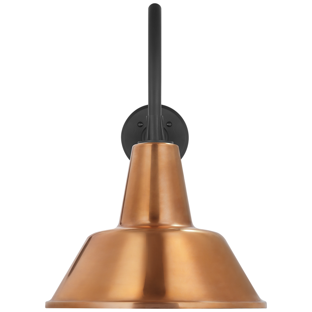 Academy 23" Flynn Barn Light | Matte Black | 12.5 | 12.5" Soft Copper Bowers Shade