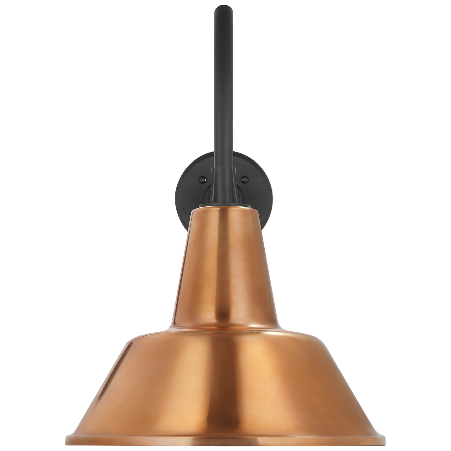 Academy 23" Flynn Barn Light | Matte Black | 12.5 | 12.5" Soft Copper Bowers Shade