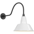 Academy 23" Flynn Barn Light | Matte Black | 12.5 | 12.5" White Bowers Shade