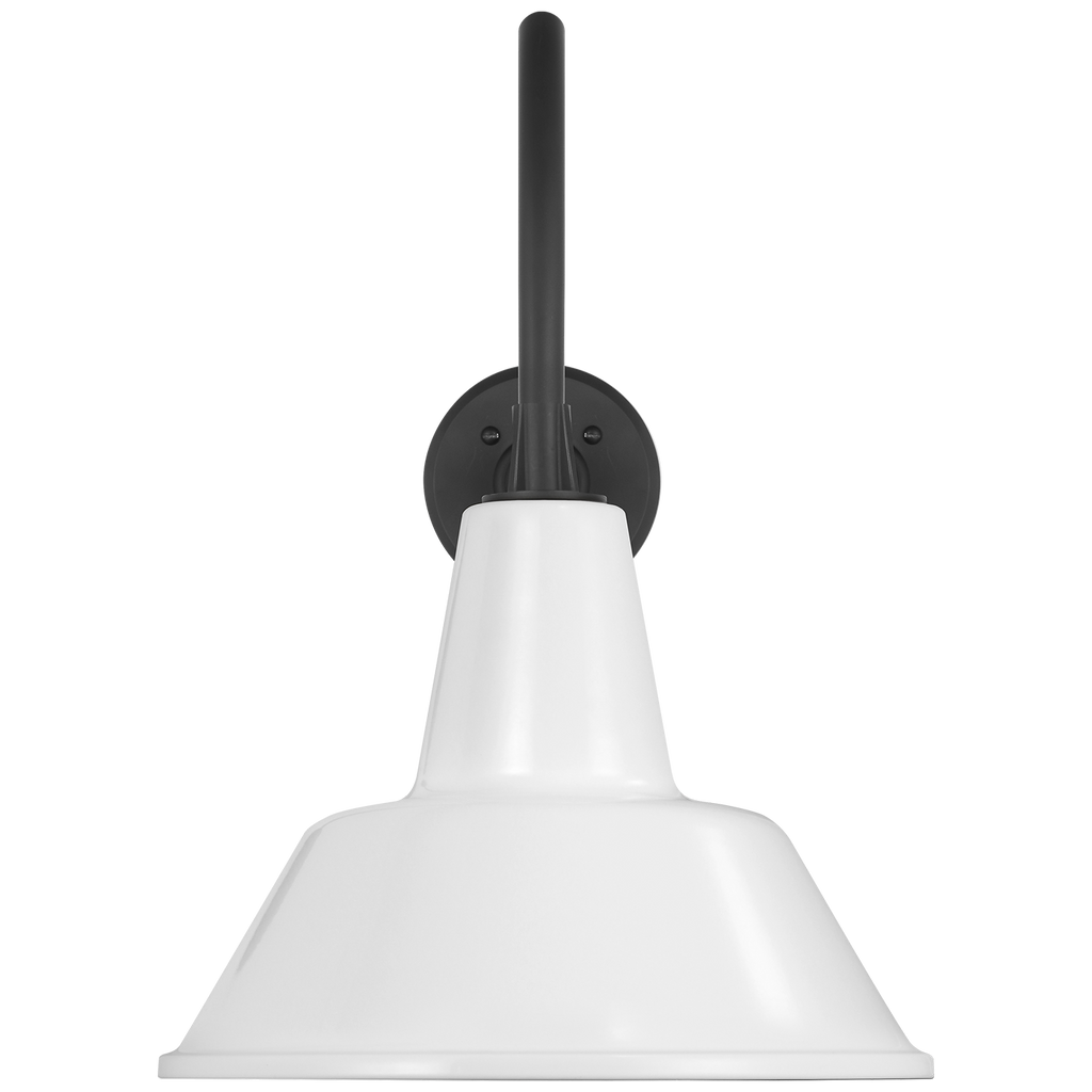 Academy 23" Flynn Barn Light | Matte Black | 12.5 | 12.5" White Bowers Shade