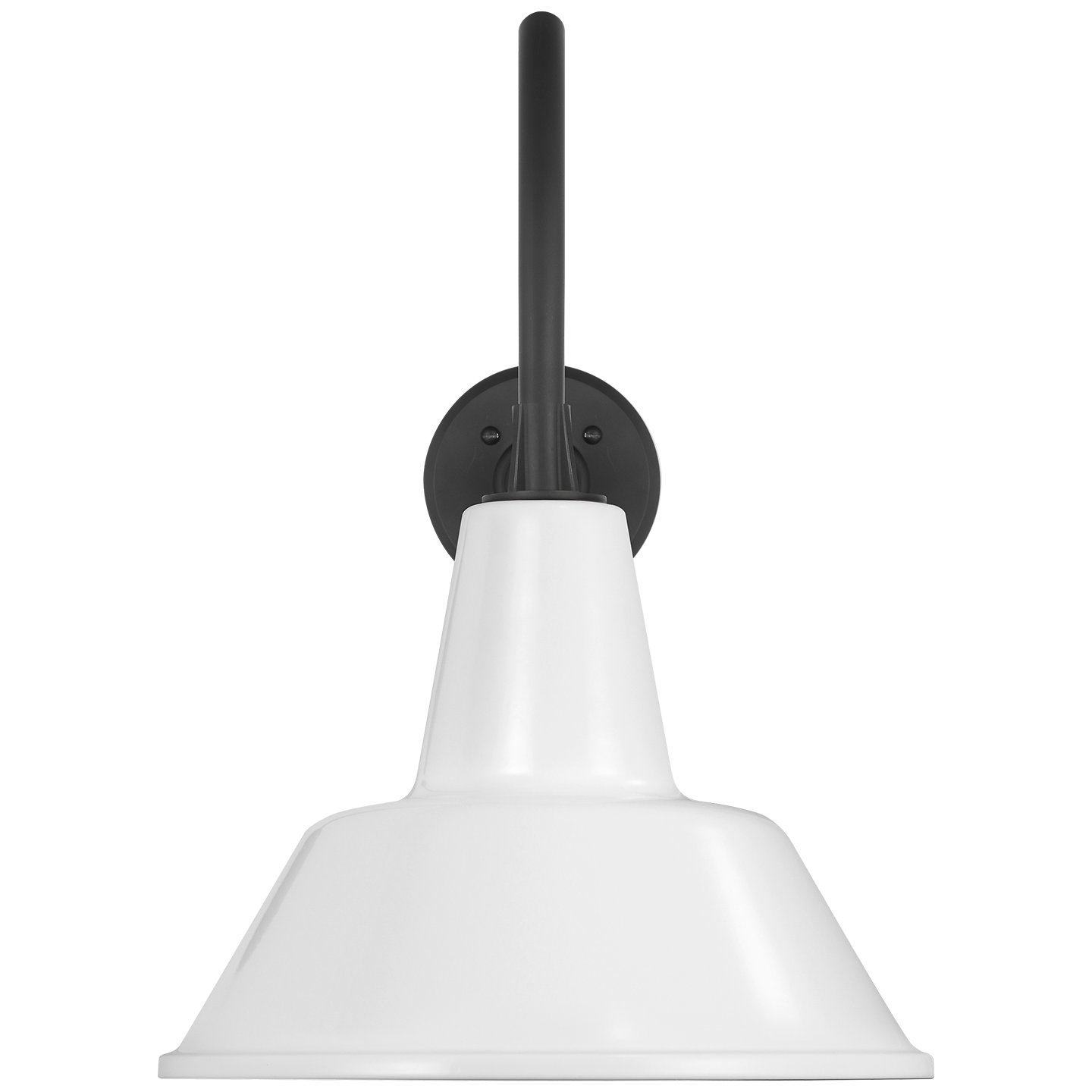 Academy 23" Flynn Barn Light | Matte Black | 12.5 | 12.5" White Bowers Shade