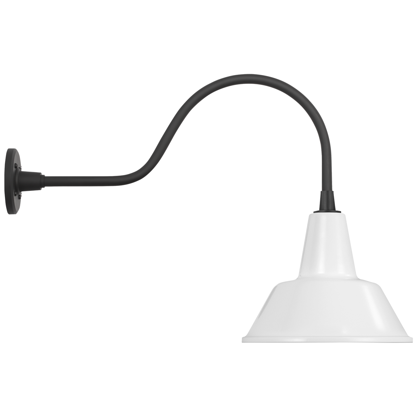 Academy 23" Flynn Barn Light | Matte Black | 12.5 | 12.5" White Bowers Shade
