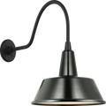 Academy 23" Flynn Barn Light | Matte Black | 16 | 16" Green Bowers Shade