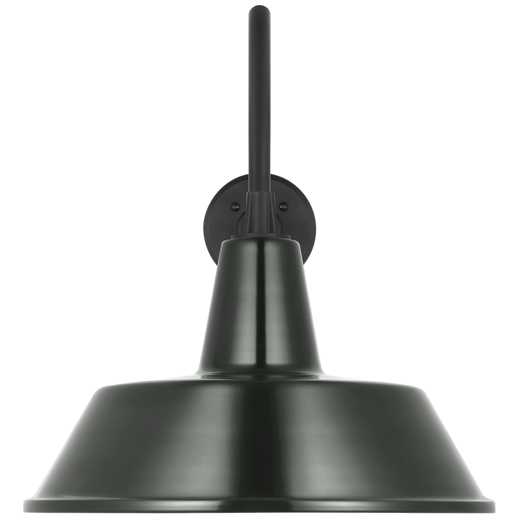 Academy 23" Flynn Barn Light | Matte Black | 16 | 16" Green Bowers Shade