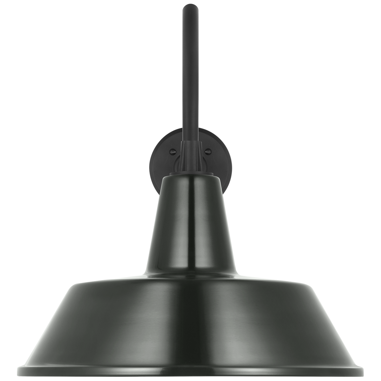 Academy 23" Flynn Barn Light | Matte Black | 16 | 16" Green Bowers Shade