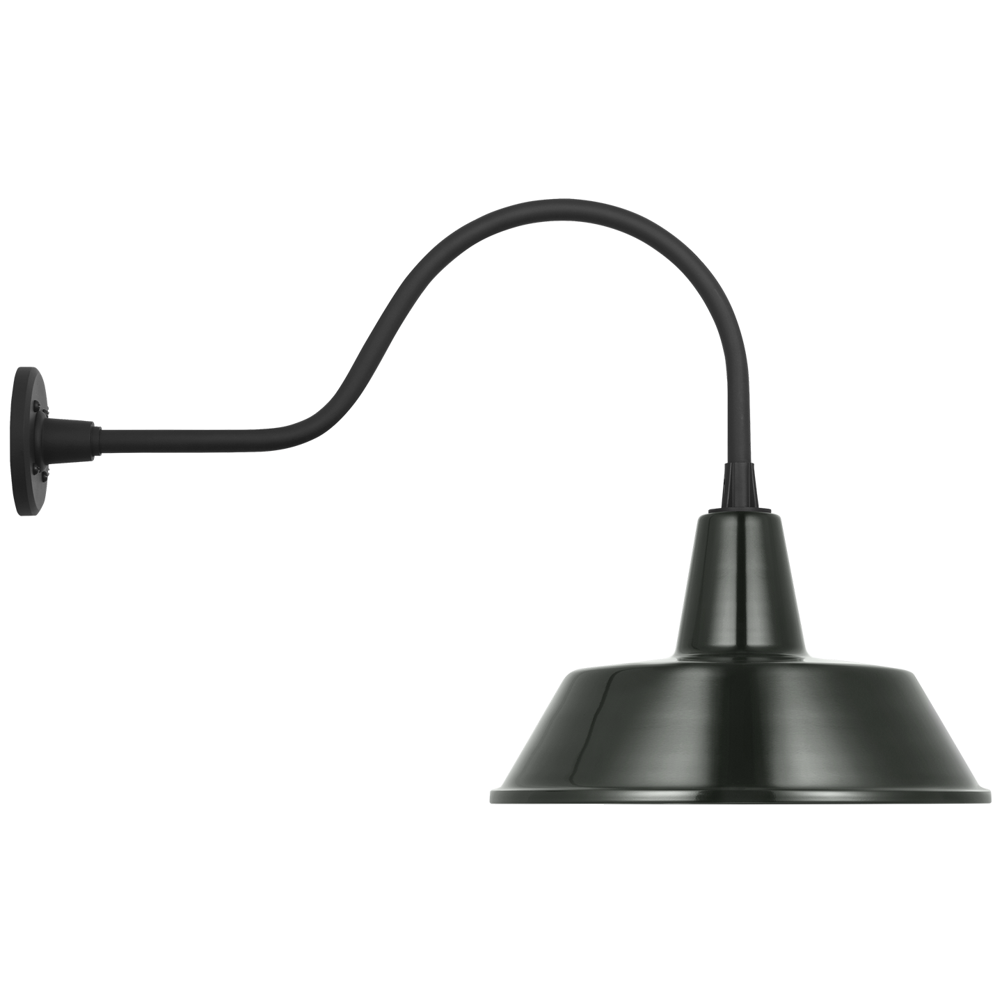 Academy 23" Flynn Barn Light | Matte Black | 16 | 16" Green Bowers Shade