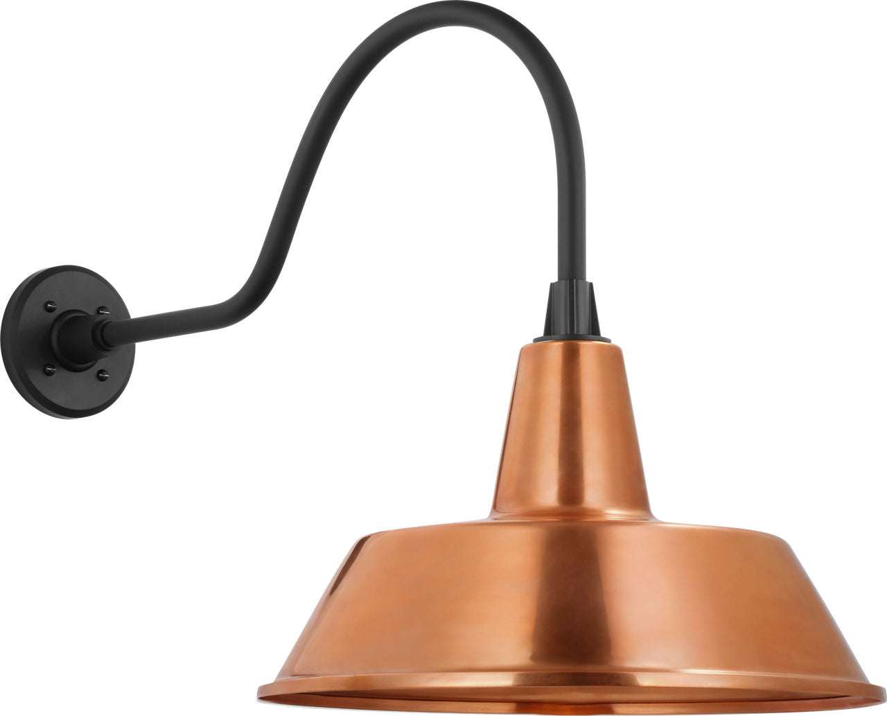 Academy 23" Flynn Barn Light | Matte Black | 16 | 16" Soft Copper Bowers Shade