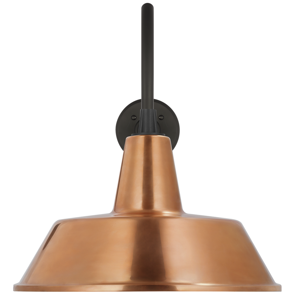 Academy 23" Flynn Barn Light | Matte Black | 16 | 16" Soft Copper Bowers Shade