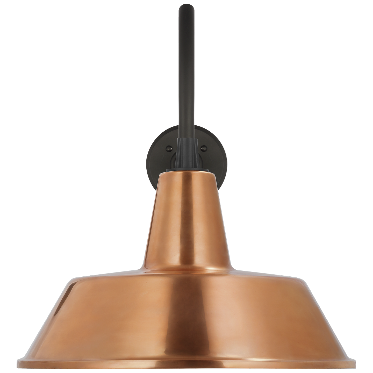 Academy 23" Flynn Barn Light | Matte Black | 16 | 16" Soft Copper Bowers Shade