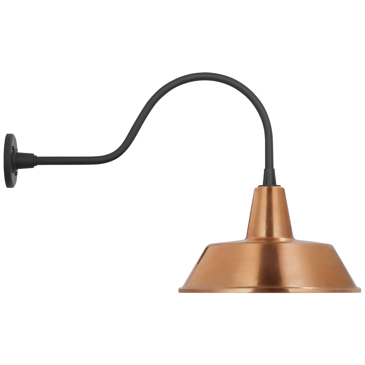 Academy 23" Flynn Barn Light | Matte Black | 16 | 16" Soft Copper Bowers Shade