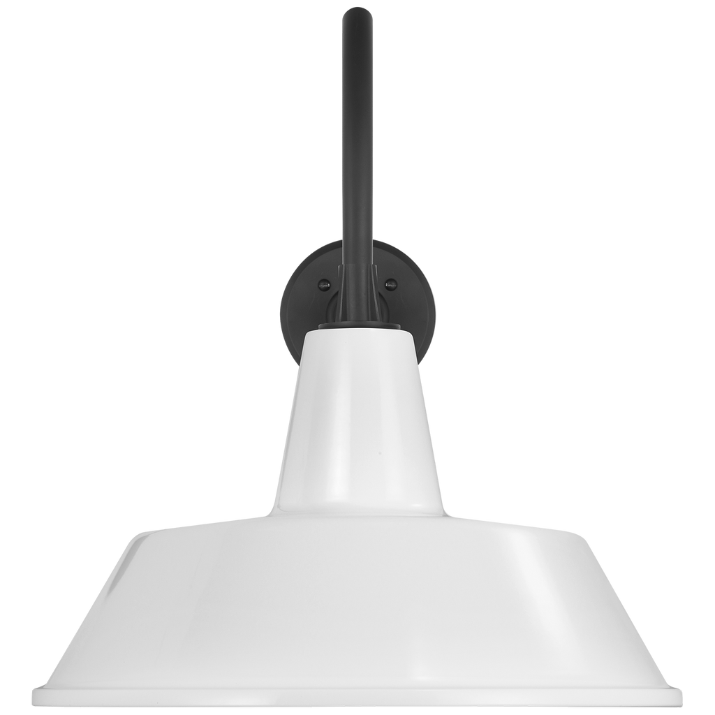 Academy 23" Flynn Barn Light | Matte Black | 16 | 16" White Bowers Shade