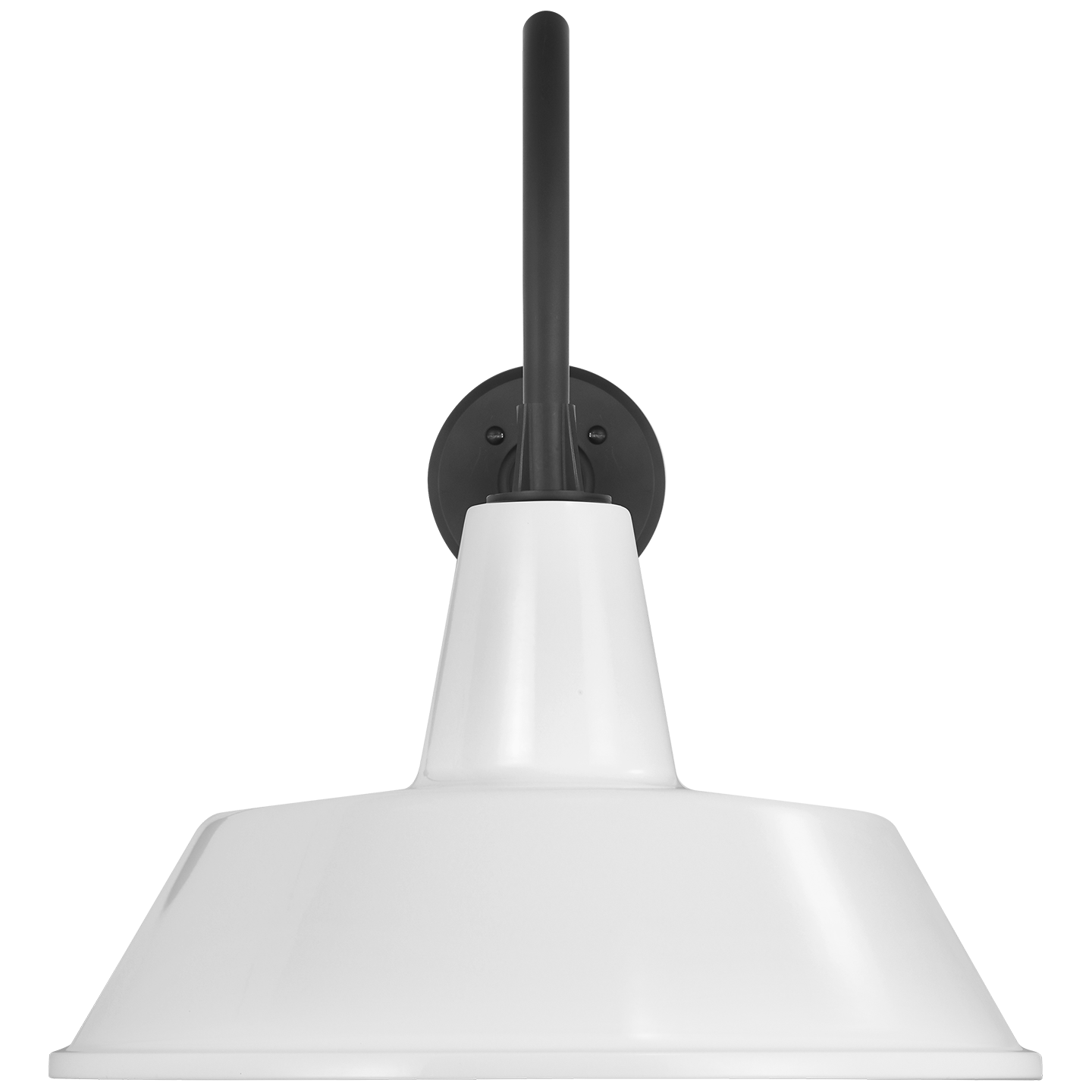 Academy 23" Flynn Barn Light | Matte Black | 16 | 16" White Bowers Shade