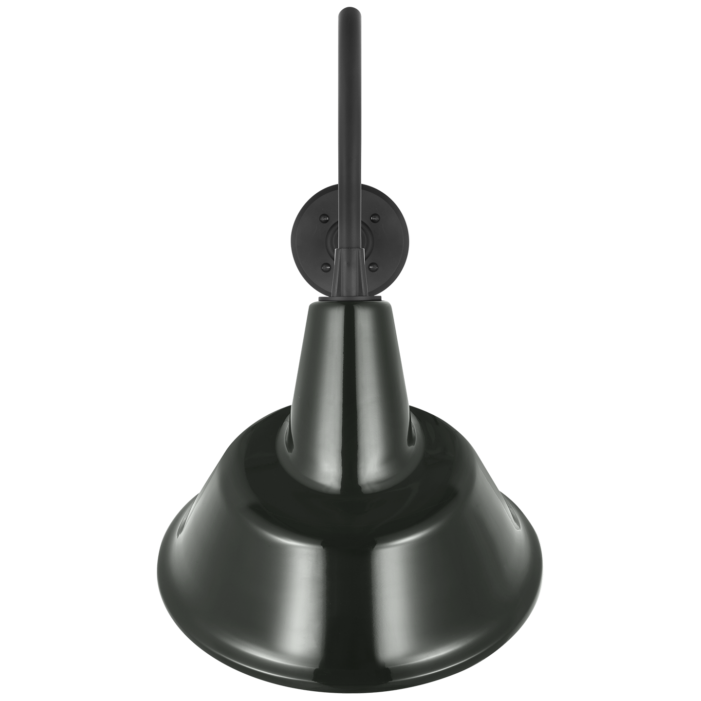 Academy 23" Flynn Barn Light | Matte Black | 12.5 | 12.5" Green Tilted Bowers Shade