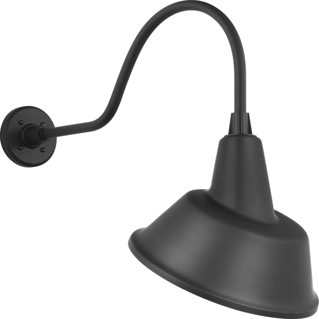 Academy 23" Flynn Barn Light | Matte Black | 12.5 | 12.5" Matte Black Tilted Bowers Shade