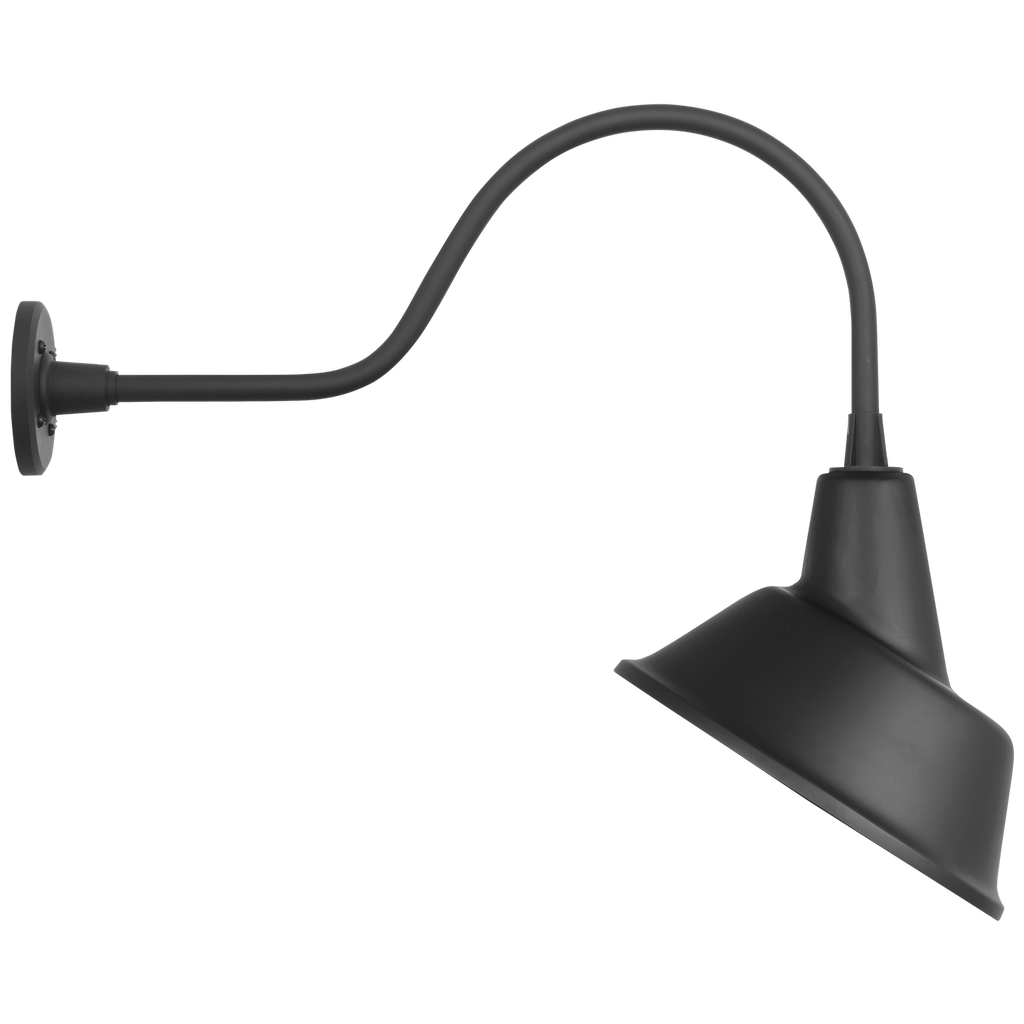 Academy 23" Flynn Barn Light | Matte Black | 12.5 | 12.5" Matte Black Tilted Bowers Shade