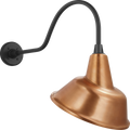 Academy 23" Flynn Barn Light | Matte Black | 12.5 | 12.5" Soft Copper Tilted Bowers Shade