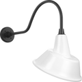 Academy 23" Flynn Barn Light | Matte Black | 12.5 | 12.5" White Tilted Bowers Shade