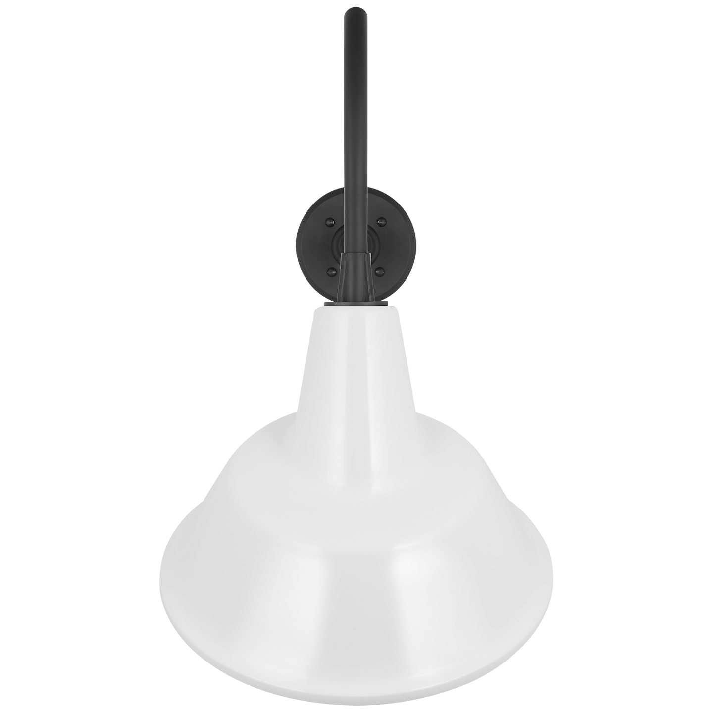Academy 23" Flynn Barn Light | Matte Black | 12.5 | 12.5" White Tilted Bowers Shade