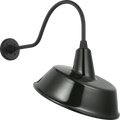 Academy 23" Flynn Barn Light | Matte Black | 16 | 16" Green Tilted Bowers Shade