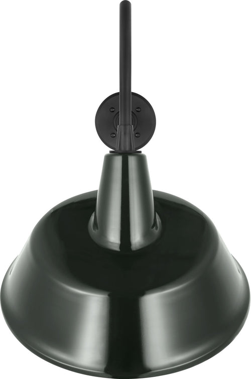 Academy 23" Flynn Barn Light | Matte Black | 16 | 16" Green Tilted Bowers Shade