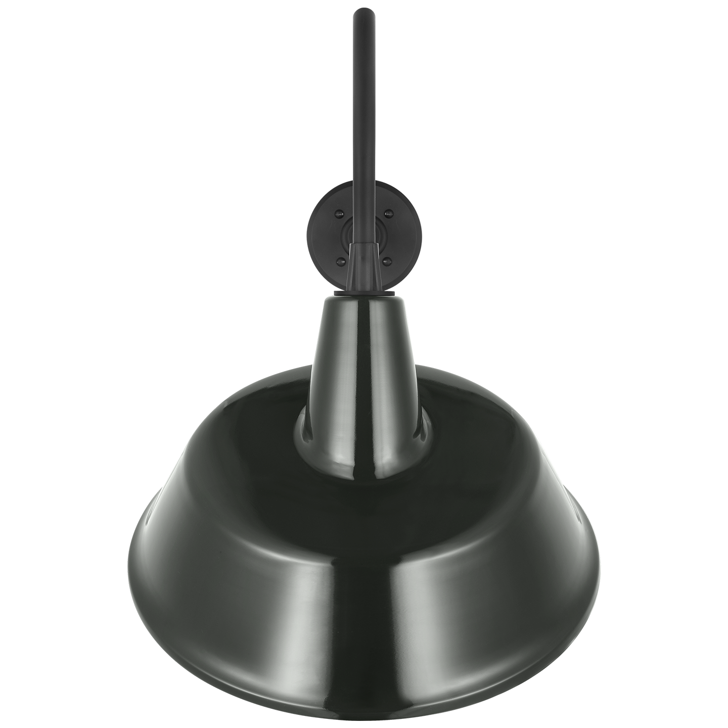 Academy 23" Flynn Barn Light | Matte Black | 16 | 16" Green Tilted Bowers Shade