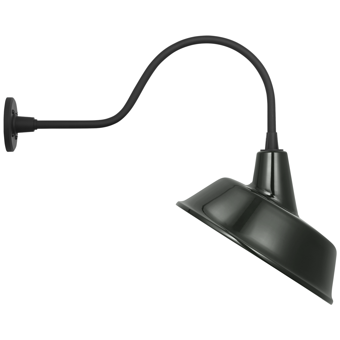 Academy 23" Flynn Barn Light | Matte Black | 16 | 16" Green Tilted Bowers Shade