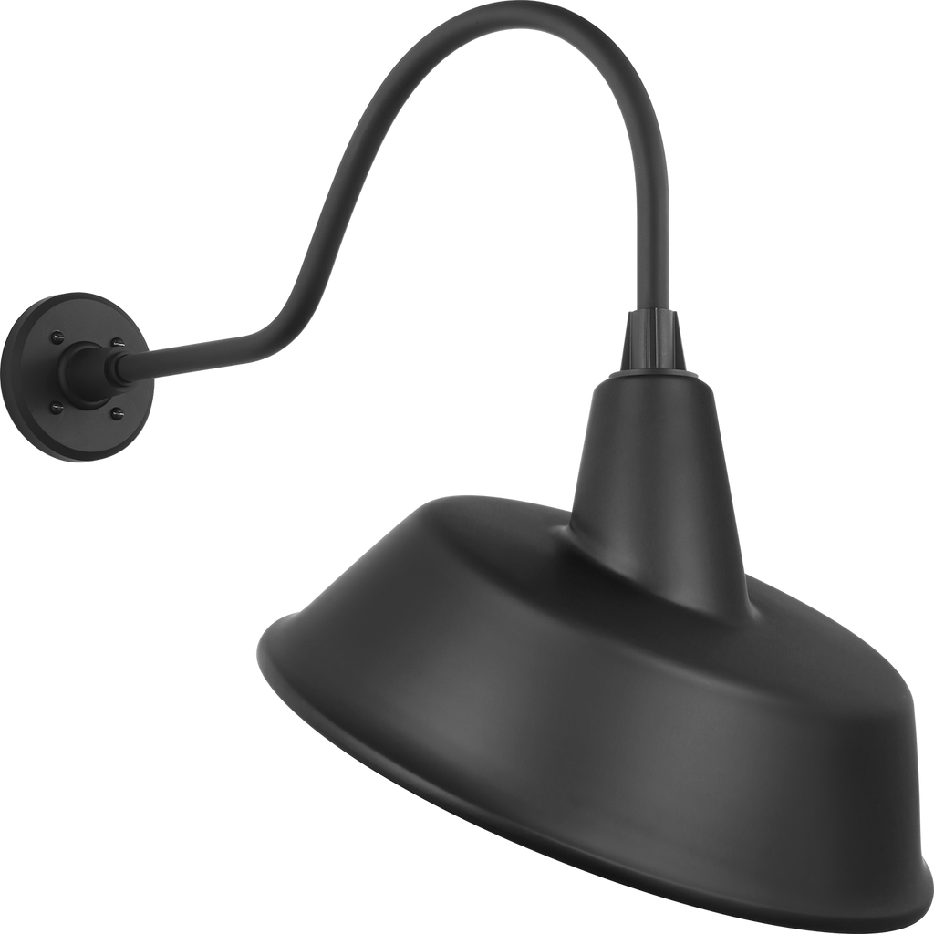 Academy 23" Flynn Barn Light | Matte Black | 16 | 16" Matte Black Tilted Bowers Shade