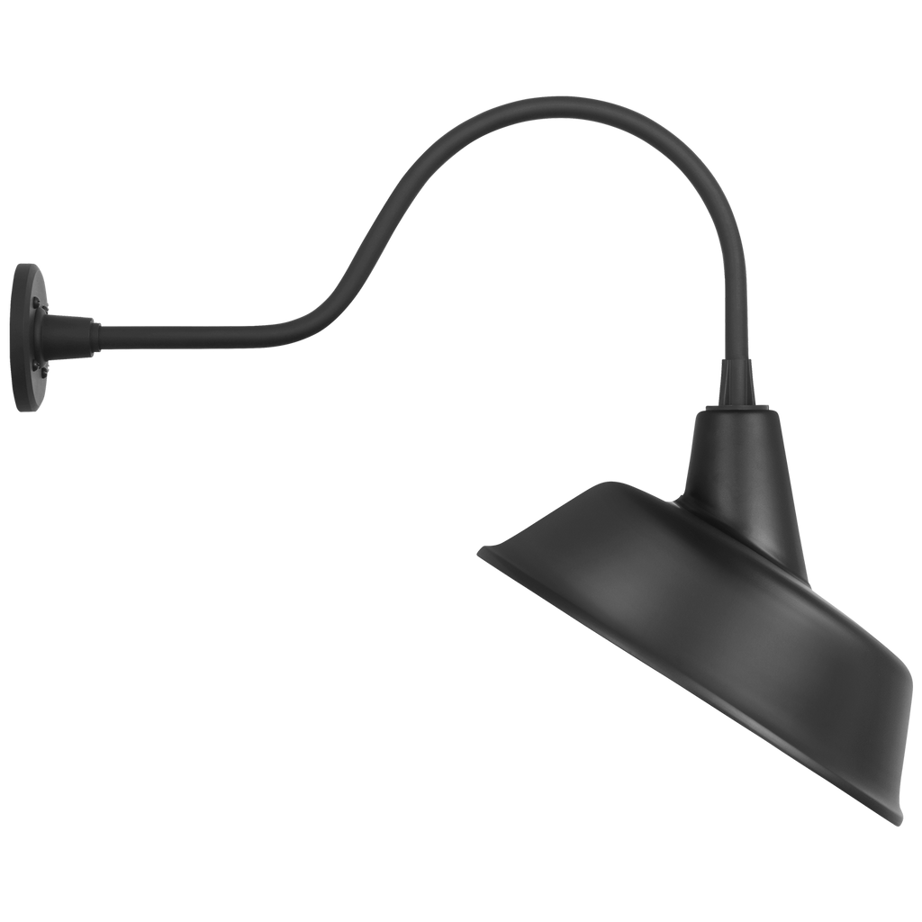 Academy 23" Flynn Barn Light | Matte Black | 16 | 16" Matte Black Tilted Bowers Shade
