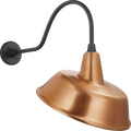 Academy 23" Flynn Barn Light | Matte Black | 16 | 16" Soft Copper Tilted Bowers Shade