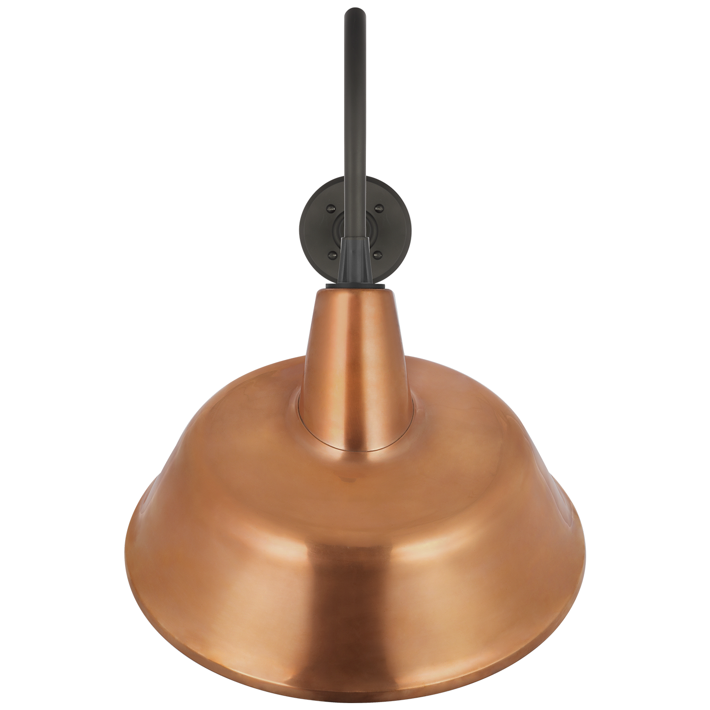Academy 23" Flynn Barn Light | Matte Black | 16 | 16" Soft Copper Tilted Bowers Shade