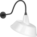Academy 23" Flynn Barn Light | Matte Black | 16 | 16" White Tilted Bowers Shade