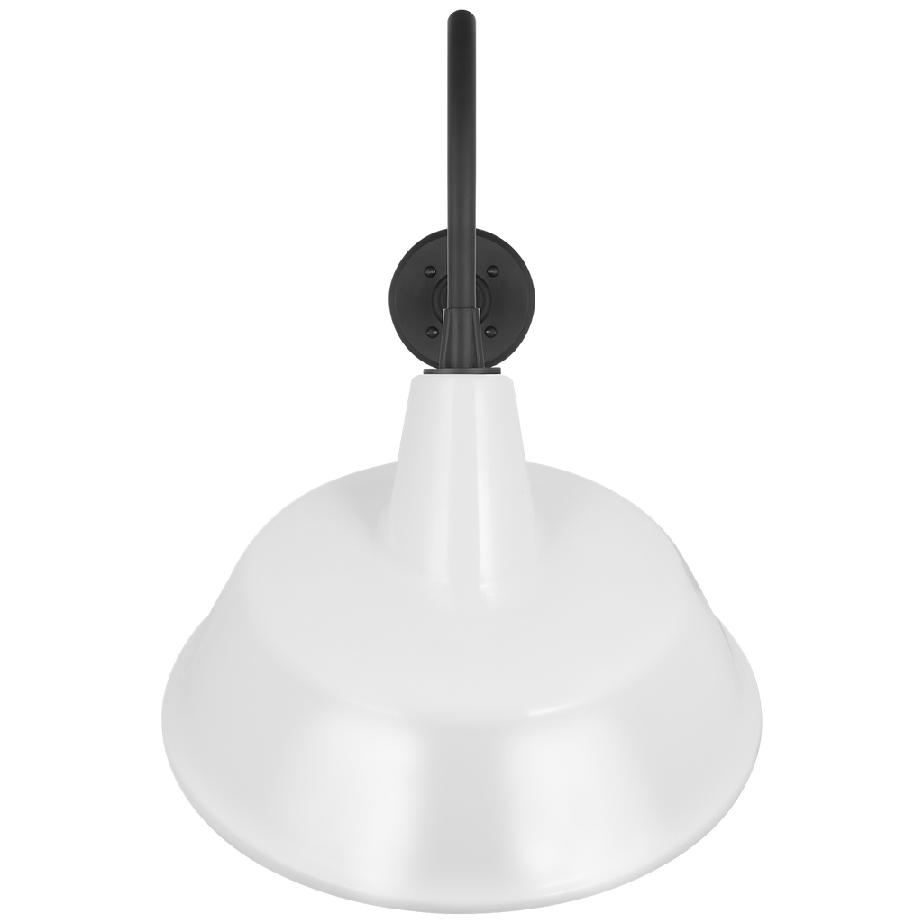 Academy 23" Flynn Barn Light | Matte Black | 16 | 16" White Tilted Bowers Shade