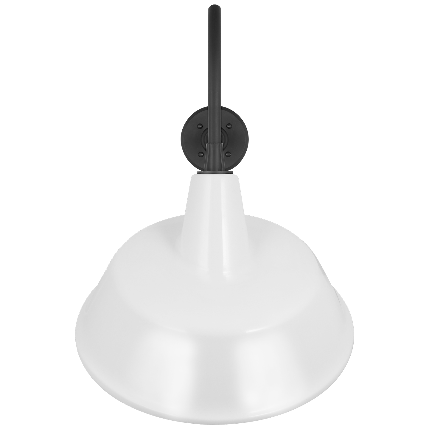 Academy 23" Flynn Barn Light | Matte Black | 16 | 16" White Tilted Bowers Shade
