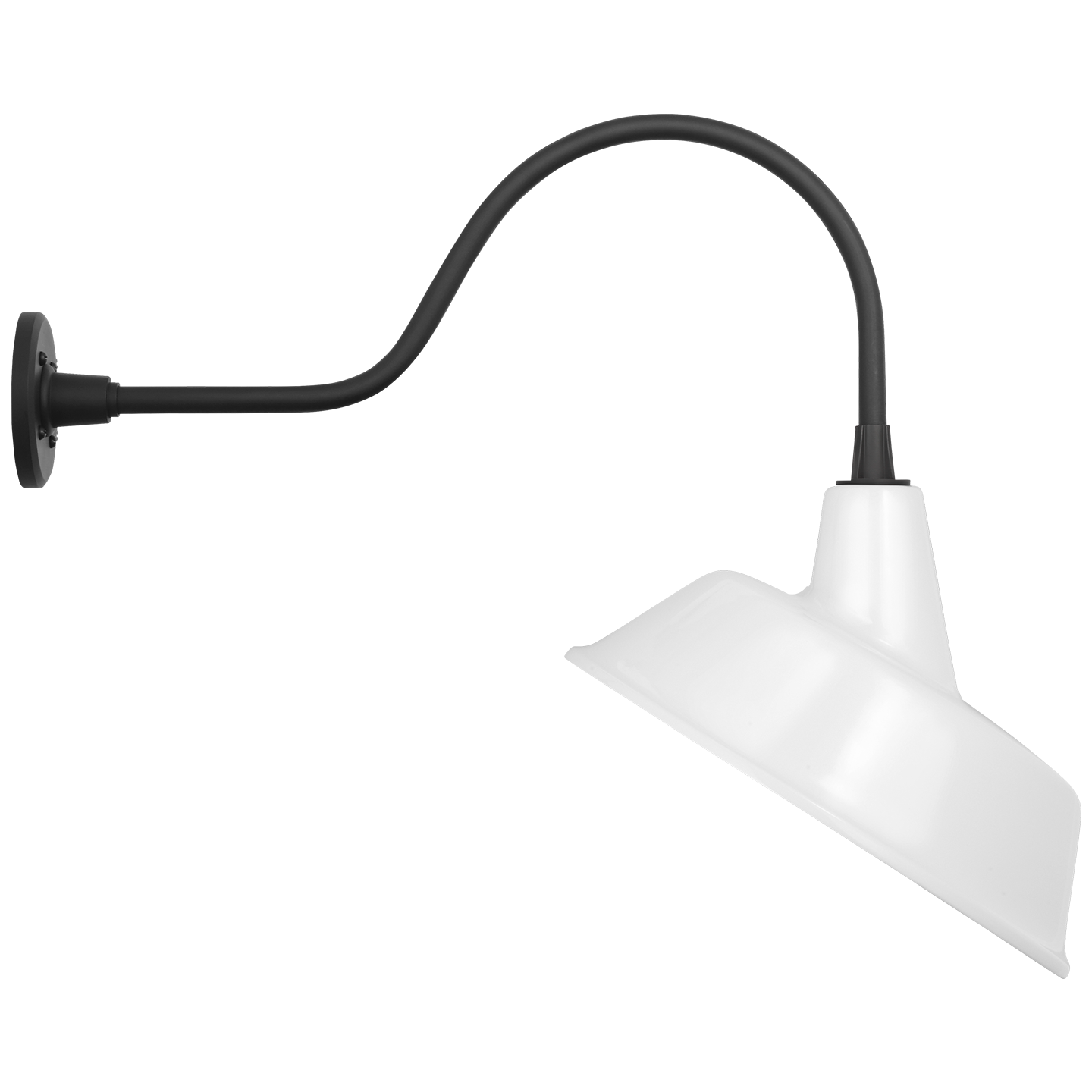 Academy 23" Flynn Barn Light | Matte Black | 16 | 16" White Tilted Bowers Shade