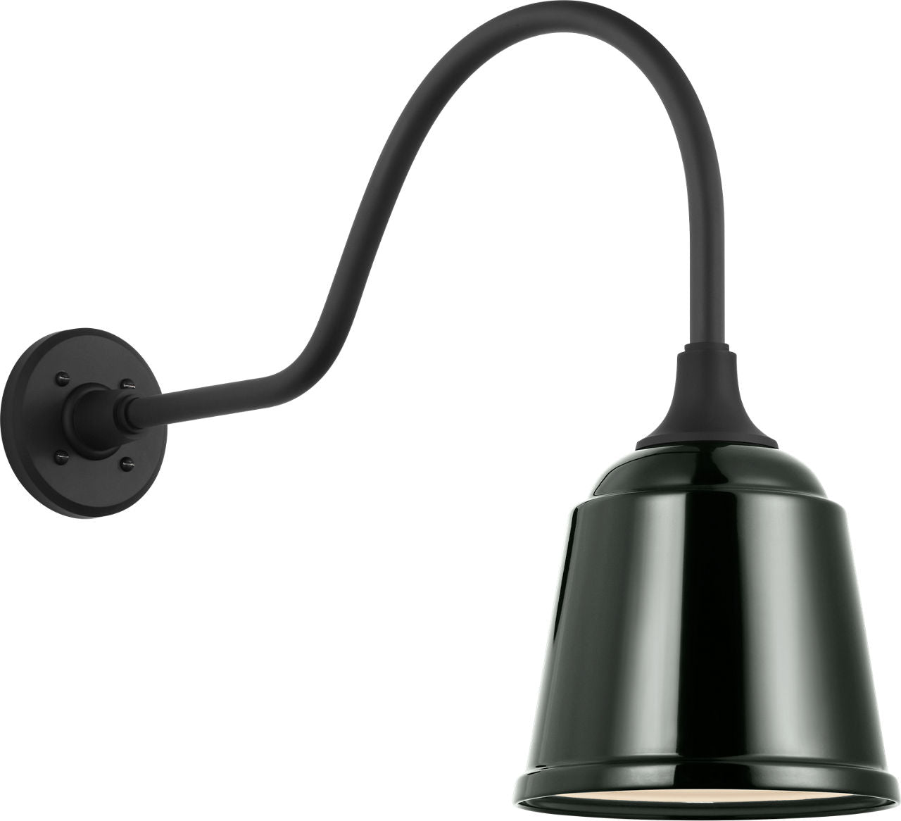 Academy 23" Flynn Barn Light | Matte Black | 8 | 8" Green Rockhouse Shade