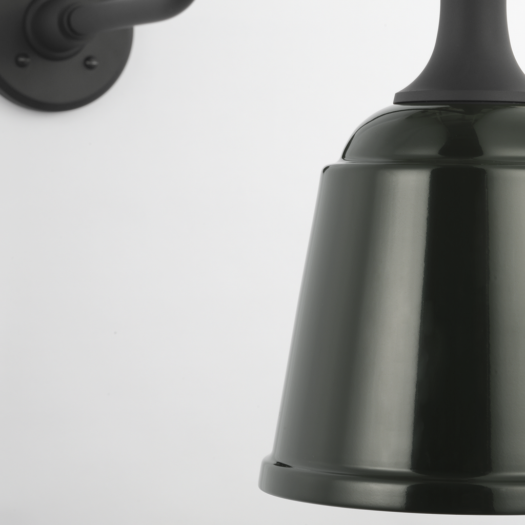 Academy 23" Flynn Barn Light | Matte Black | 8 | 8" Green Rockhouse Shade