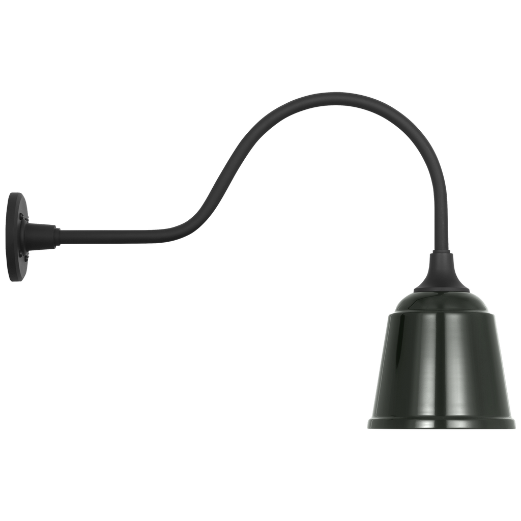 Academy 23" Flynn Barn Light | Matte Black | 8 | 8" Green Rockhouse Shade