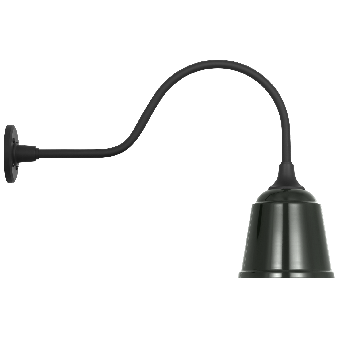 Academy 23" Flynn Barn Light | Matte Black | 8 | 8" Green Rockhouse Shade