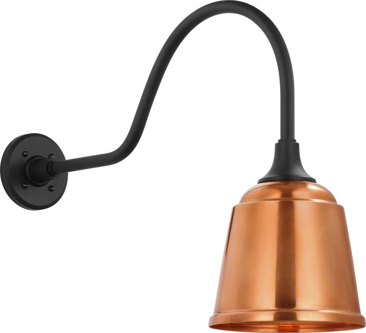 Academy 23" Flynn Barn Light | Matte Black | 8 | 8" Soft Copper Rockhouse Shade