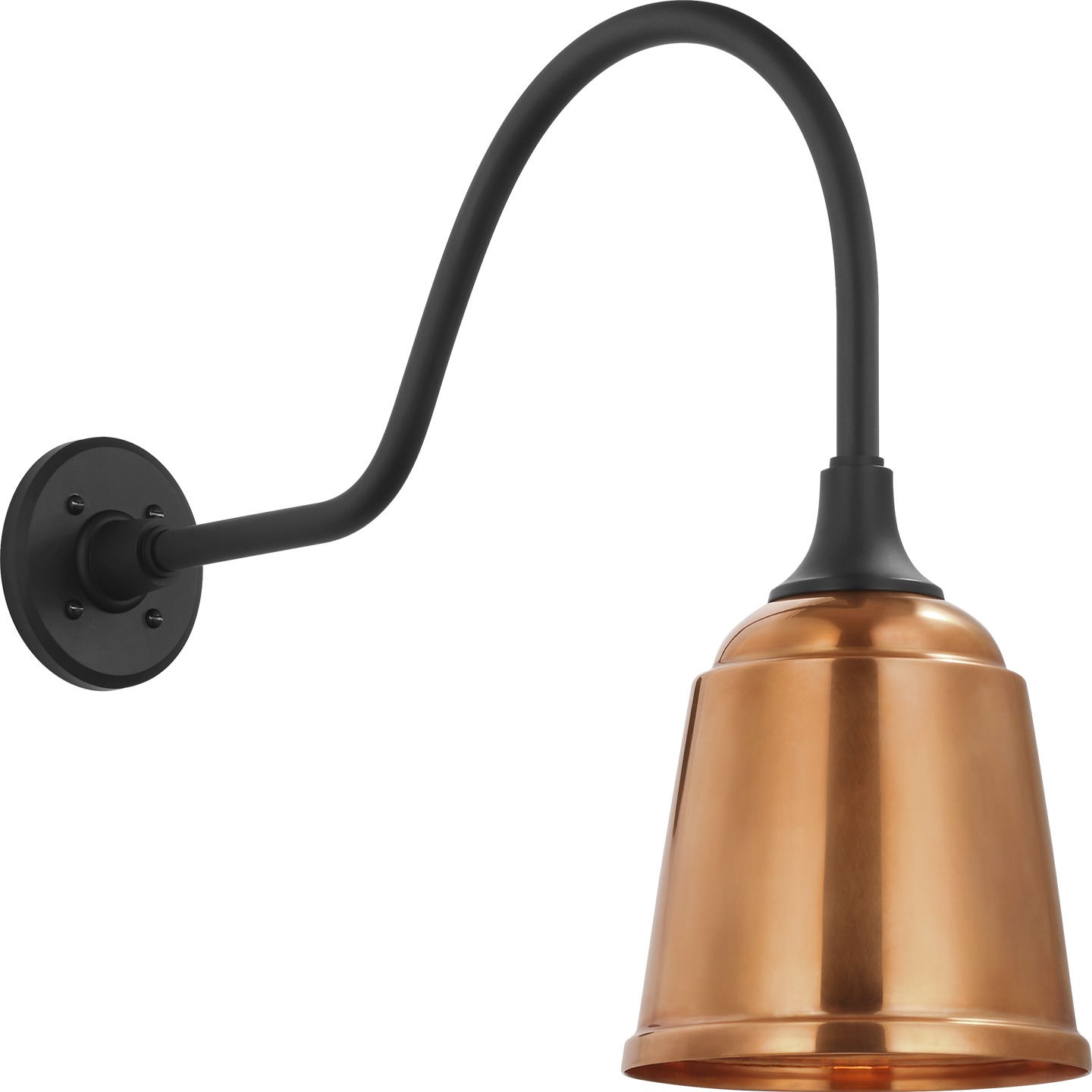 Academy 23" Flynn Barn Light | Matte Black | 8 | 8" Soft Copper Rockhouse Shade