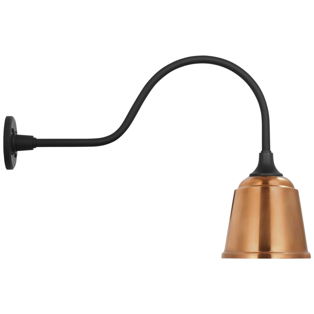 Academy 23" Flynn Barn Light | Matte Black | 8 | 8" Soft Copper Rockhouse Shade