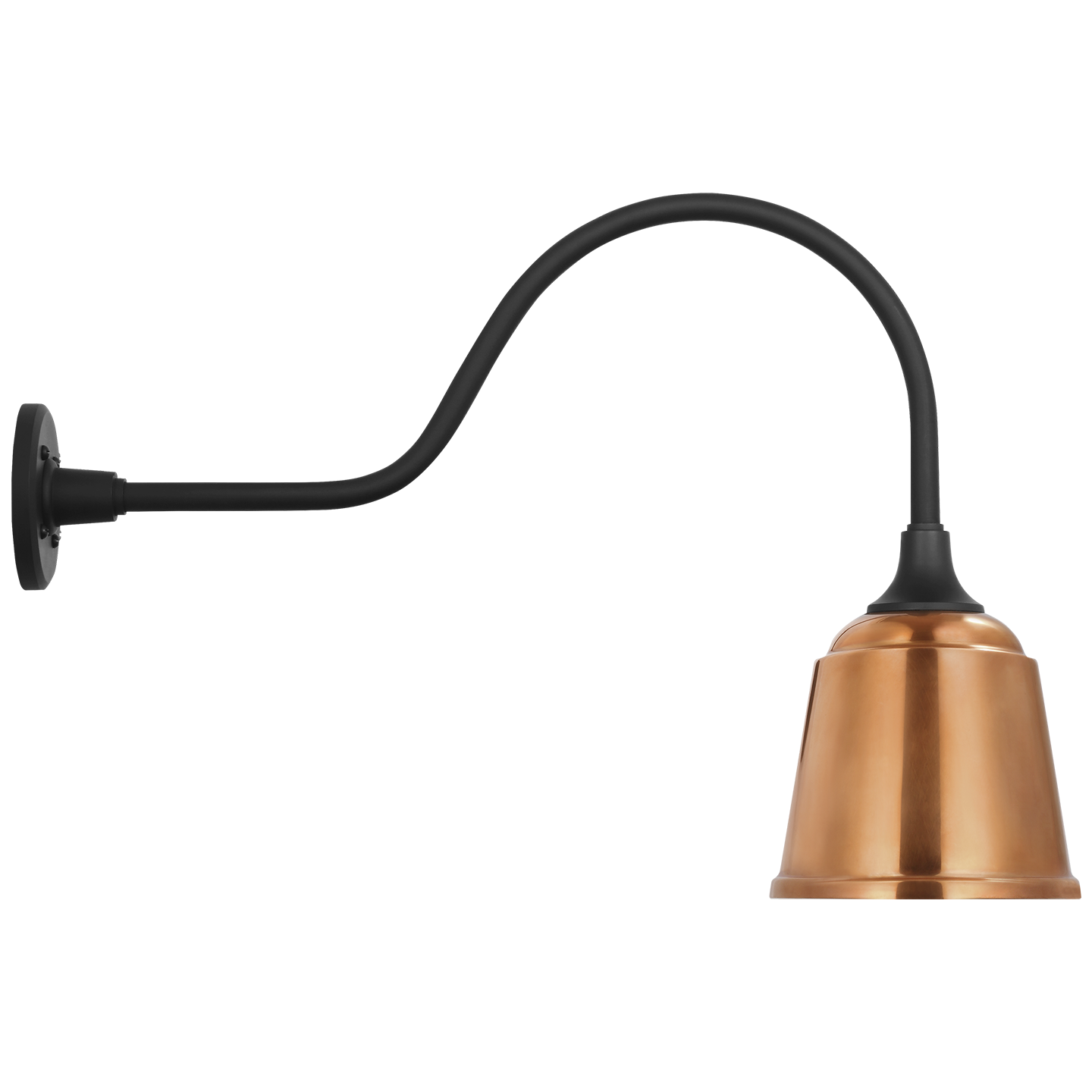 Academy 23" Flynn Barn Light | Matte Black | 8 | 8" Soft Copper Rockhouse Shade