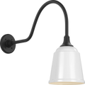 Academy 23" Flynn Barn Light | Matte Black | 8 | 8" White Rockhouse Shade