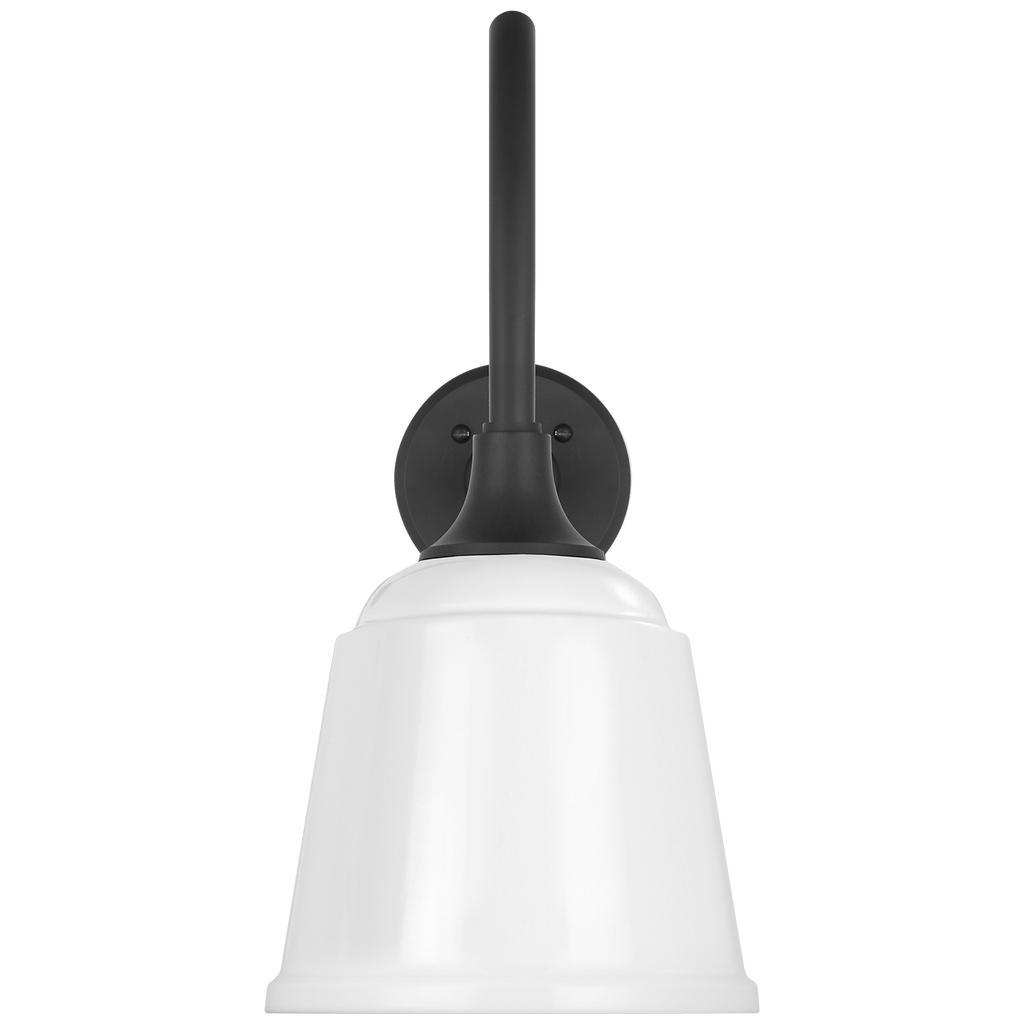Academy 23" Flynn Barn Light | Matte Black | 8 | 8" White Rockhouse Shade