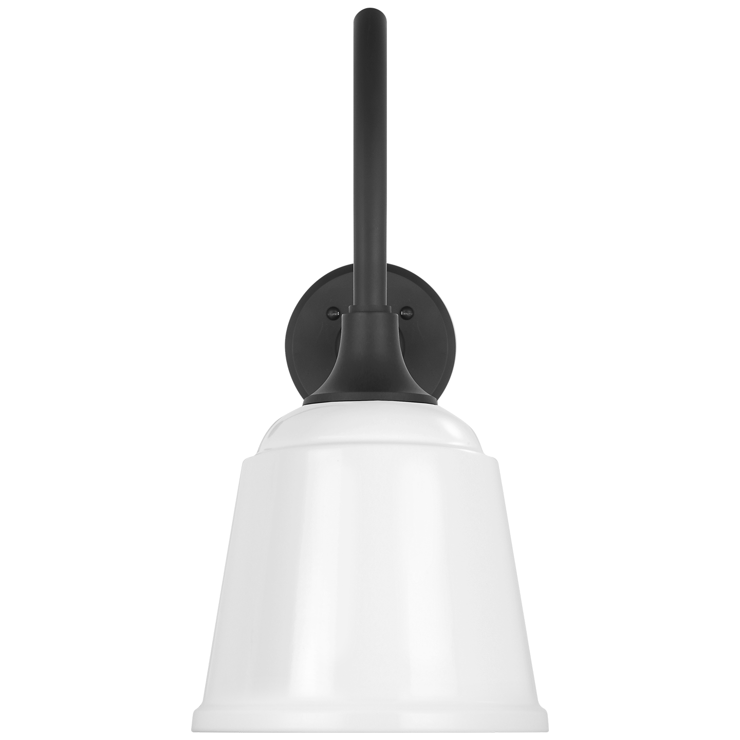 Academy 23" Flynn Barn Light | Matte Black | 8 | 8" White Rockhouse Shade