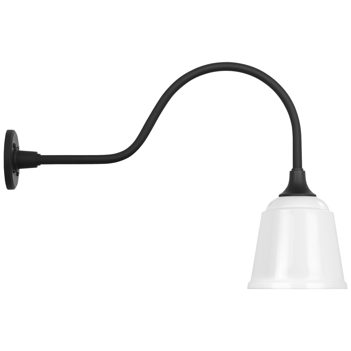 Academy 23" Flynn Barn Light | Matte Black | 8 | 8" White Rockhouse Shade
