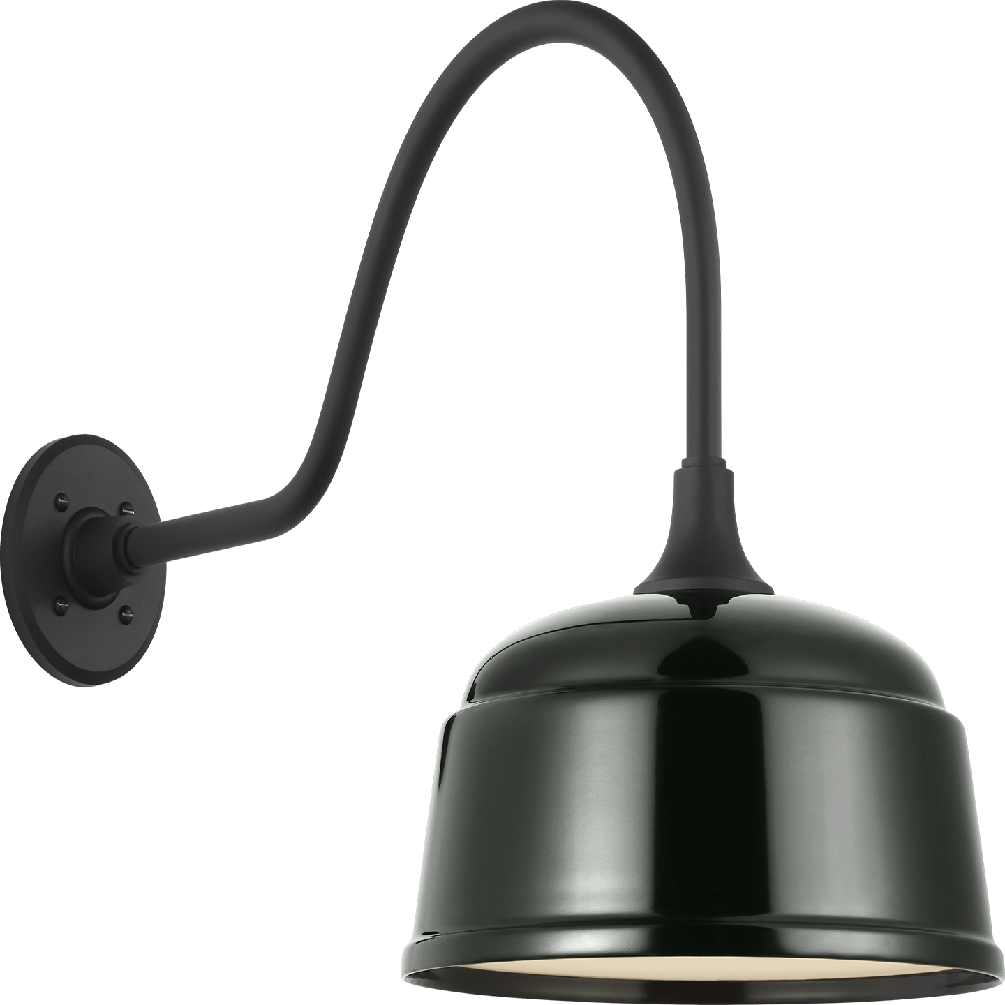 Academy 23" Flynn Barn Light | Matte Black | 12.5 | 12.5" Green Rockhouse Shade