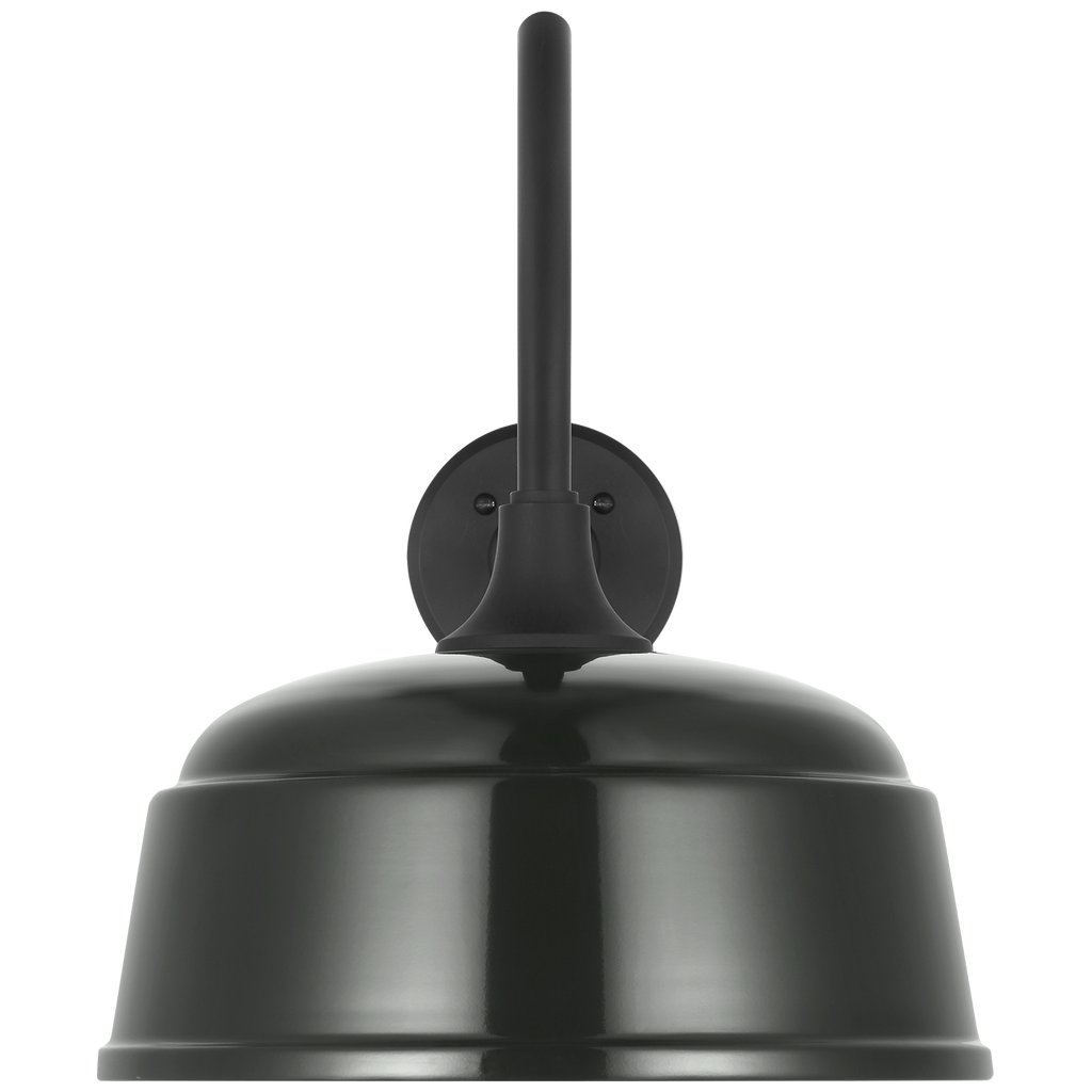 Academy 23" Flynn Barn Light | Matte Black | 12.5 | 12.5" Green Rockhouse Shade