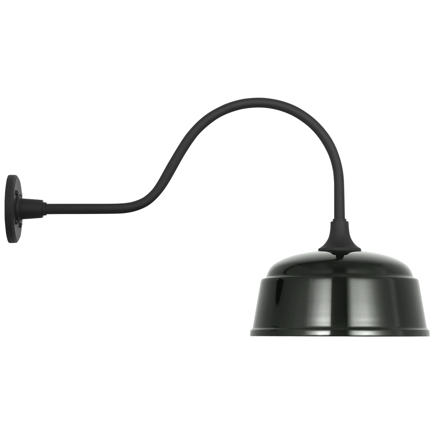 Academy 23" Flynn Barn Light | Matte Black | 12.5 | 12.5" Green Rockhouse Shade