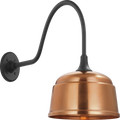 Academy 23" Flynn Barn Light | Matte Black | 12.5 | 12.5" Soft Copper Rockhouse Shade
